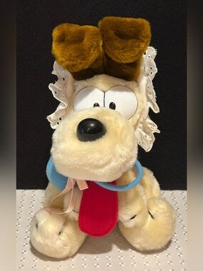 Baby Odie with Rattle Plush Vintage 1983 Dakin Jim Davis Garfield's Dog Odie 10"